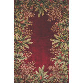 Emerald Ruby Tropical Border Rug