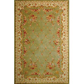 Jewel Sage Green Floral Trellis Rug