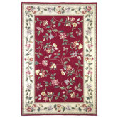 Colonial Crimson/Ivory Floral Vine Rug