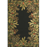 Emerald Black Tropical Border Rug