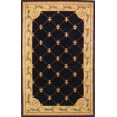 Jewel Black Fleur-De-Lis Rug
