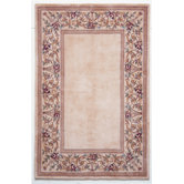 Ruby Ivory Floral Border Rug