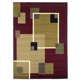 Moda Burgundy Boxes Rug
