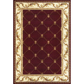 Corinthian Red Fleur-De-Lis Rug
