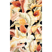 Catalina Black Calla Lillies Rug