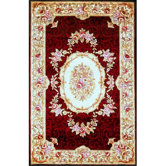 Emerald Burgundy Savonnerie Rug
