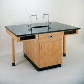 Double Faced 4 Student Island Workstation