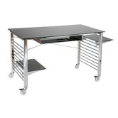 Brichi Computer Desk On Casters with Keyboard Tray