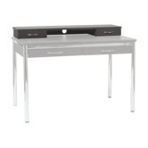 Leo Leather Hutch Writing Desk in Brown