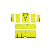 Large OccuLux&reg; High Visibility Yellow Short Sleeve Mesh Vest With 2" Wide Horizontal Stripes And 2" Wide Vertical Shoulder Stripes