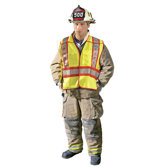 - 2X Hi-Viz Yellow ANSI Tricot Fabric Public Safety Fire Vest With 3M 2 Tone Scotchlight Relfective Stripes