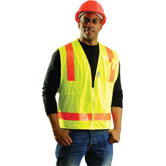 Yellow OccuLux&reg; L'Yellow Surveyor's Vest With 13 Pockets And Zipper