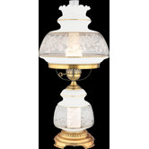 28" Satin Lace  Table Lamp in French Gold Flemish