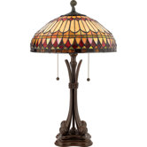 West End Tiffany  Table Lamp in Brushed Bullion