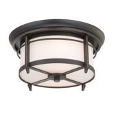 Darrow Two Light Outdoor Flush Mount in Imperial Bronze