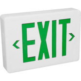 Exit  Sign in White with Green Letters