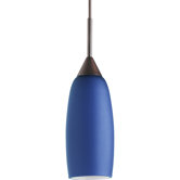 Illuma-Flex  Mini Pendant Tulip in Blue Glass and Urban Bronze