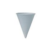 Cone Paper Water Cups Rolled Rim in White