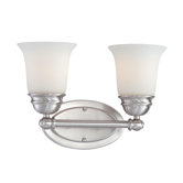 Bella Two Light Bath Lamp in Brushed Nickel