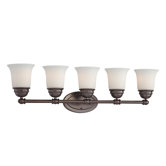 Bella Five Light Bath Lamp in Oiled Bronze