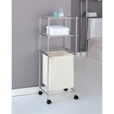 Metro Three Tier Laundry Cart in Chrome