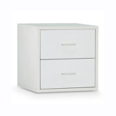 Cube 15" Two Drawer Storage Cube in White