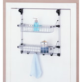 Overdoor Two Tier Basket Unit in Silver / Black