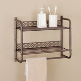 Neu Home Morocco Wall Mounting 2 Tier Shelf with Towel Bar