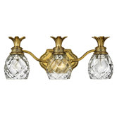 Plantation Vanity Light in Burnished Brass