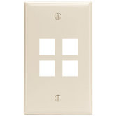 QuickPort 4 Port Wall Plate in Light Almond
