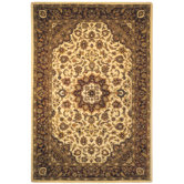 Classic Ivory/Burgundy Kerman Rug