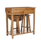 Preston 3 Piece Bar and Stool Set in Distressed Oak