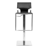 18" Liam Leather Barstool in Black