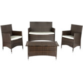 Manning 4 Piece Wicker Lounge Seating Group