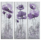 3 Panel Poppy Painting