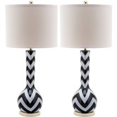 Chevron 1 Light Long Neck Table Lamp (Set of 2)