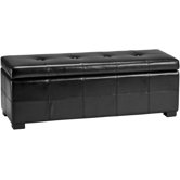 Maiden Leather Entryway Storage Ottoman