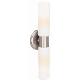 Aqueous  Wall Sconce with Opal Glass in Brushed Steel