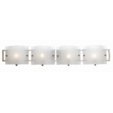 Nara  Vanity Light with Checkered Frosted Glass in Brushed Steel