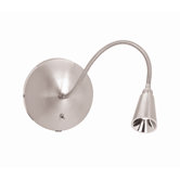 LED Gooseneck Wall Lamp in Brushed Steel