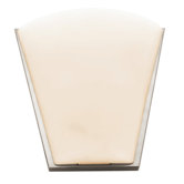 Artemis  Up Lighting Wall Sconce with Opal Glass in Brushed Steel