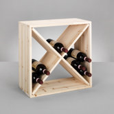 Weinregal aus Fichte mit 4 Abteilen