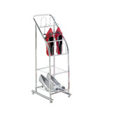 Schuhregal in Chrom f&uuml;r 6 Paar Schuhe