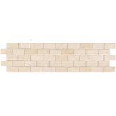 Accent Statements 1" x 2" Brick-Joint Mosaic Decorative Border in Crema Marfil