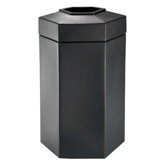 50-Gallon Hex Waste Container in Black
