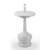 Patio Smokers' Outpost with Table Cigarette Receptacle in White