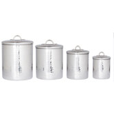 Hammered Canister with Fresh Seal Cover (Set of 4)