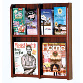 Four Magazine and Eight Brochure Oak and Acrylic Wall Display