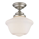 Classic Schoolhouse Designs  Semi Flush Mount in Warm Brass