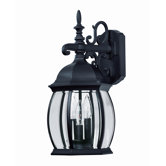 19" Three Light Outdoor Wall Mount Lantern in Black